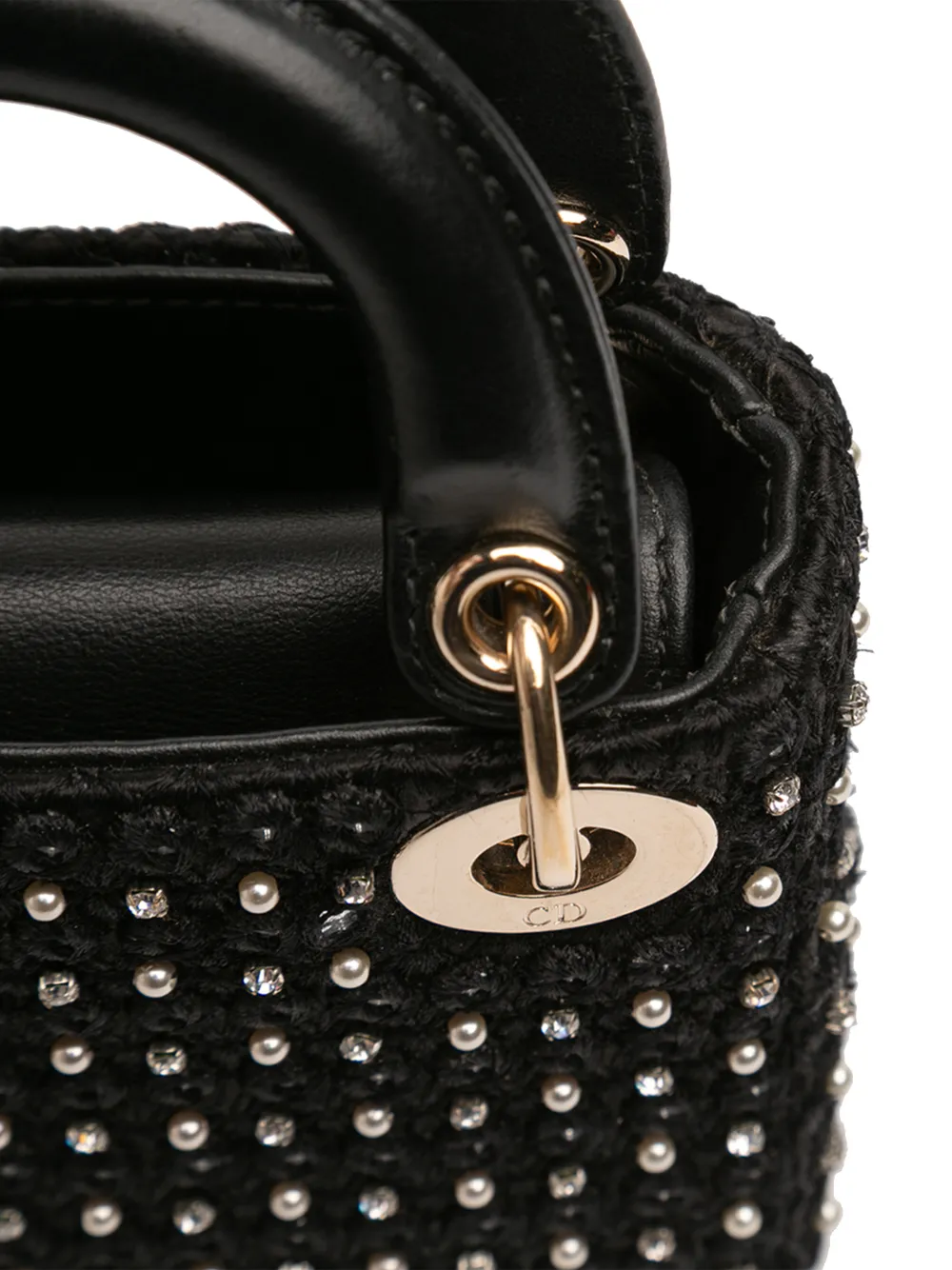 2023 Micro Satin Crystal Embellished Lady Dior Satchel