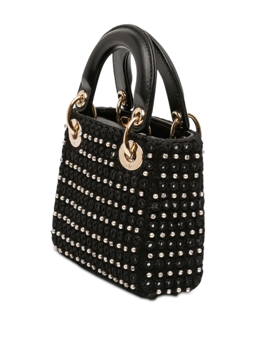 2023 Micro Satin Crystal Embellished Lady Dior Satchel