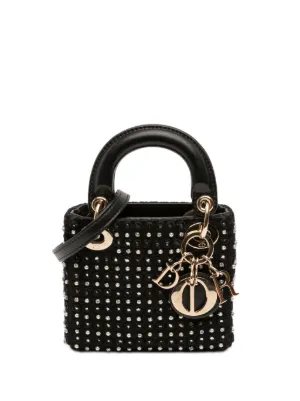 クリスチャンディオール Christian Dior ビーズ ショルダーバッグ Christian Dior Pre-Owned 2017 レディ ディオール カナージュ