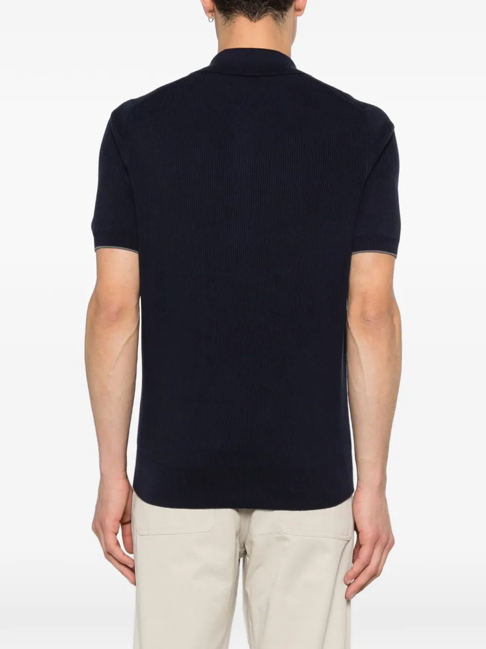 Brunello Cucinelli Geribbeld poloshirt Blauw