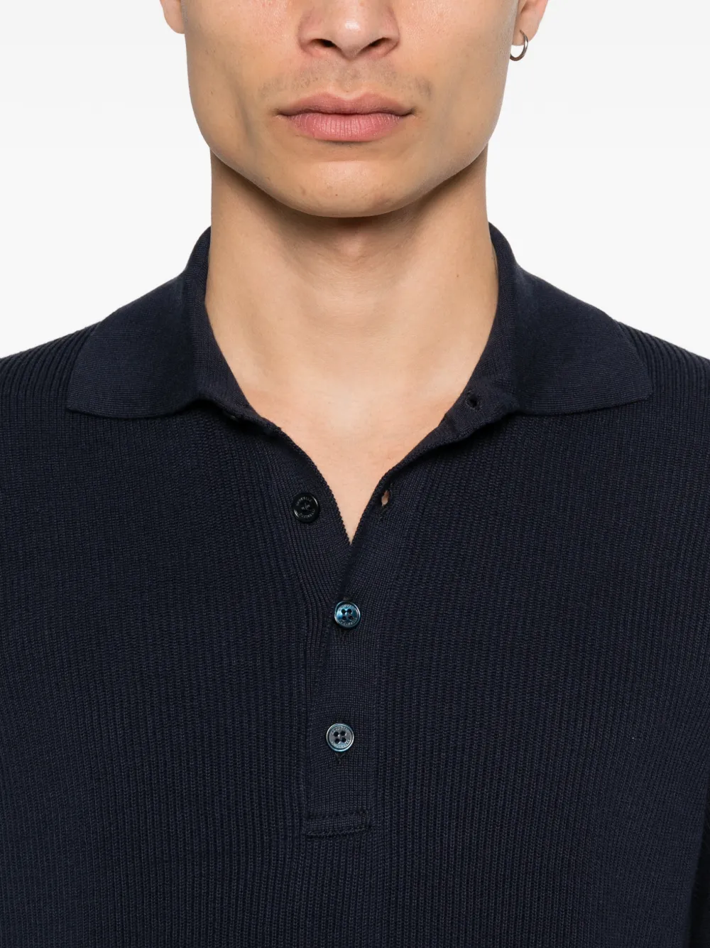 Brunello Cucinelli Geribbeld poloshirt Blauw