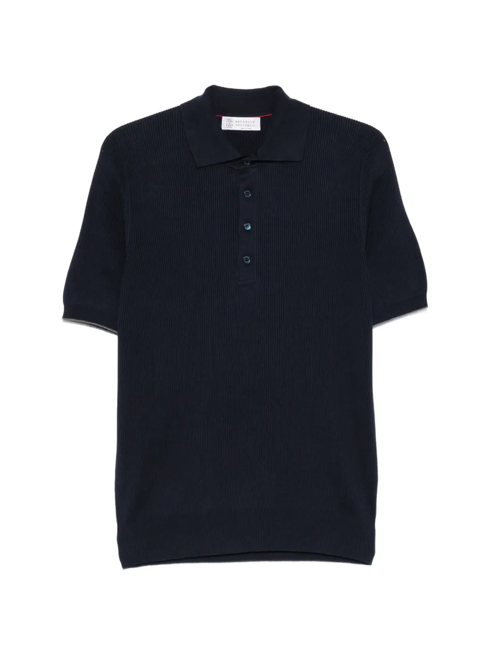 Brunello Cucinelli ribbed polo shirt - Blu