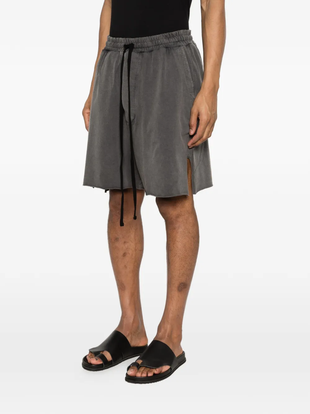  Thom Krom Drawstring Side-slit Shorts - Grey 