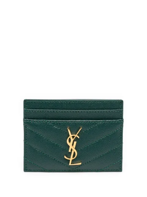 Saint Laurent Pre-Owned tarjetero Grain De Poudre Matelasse Chevron Monogram Case 2023