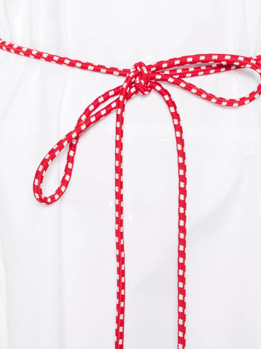  Plan C Short-sleeve Belt Midi Dress - White 