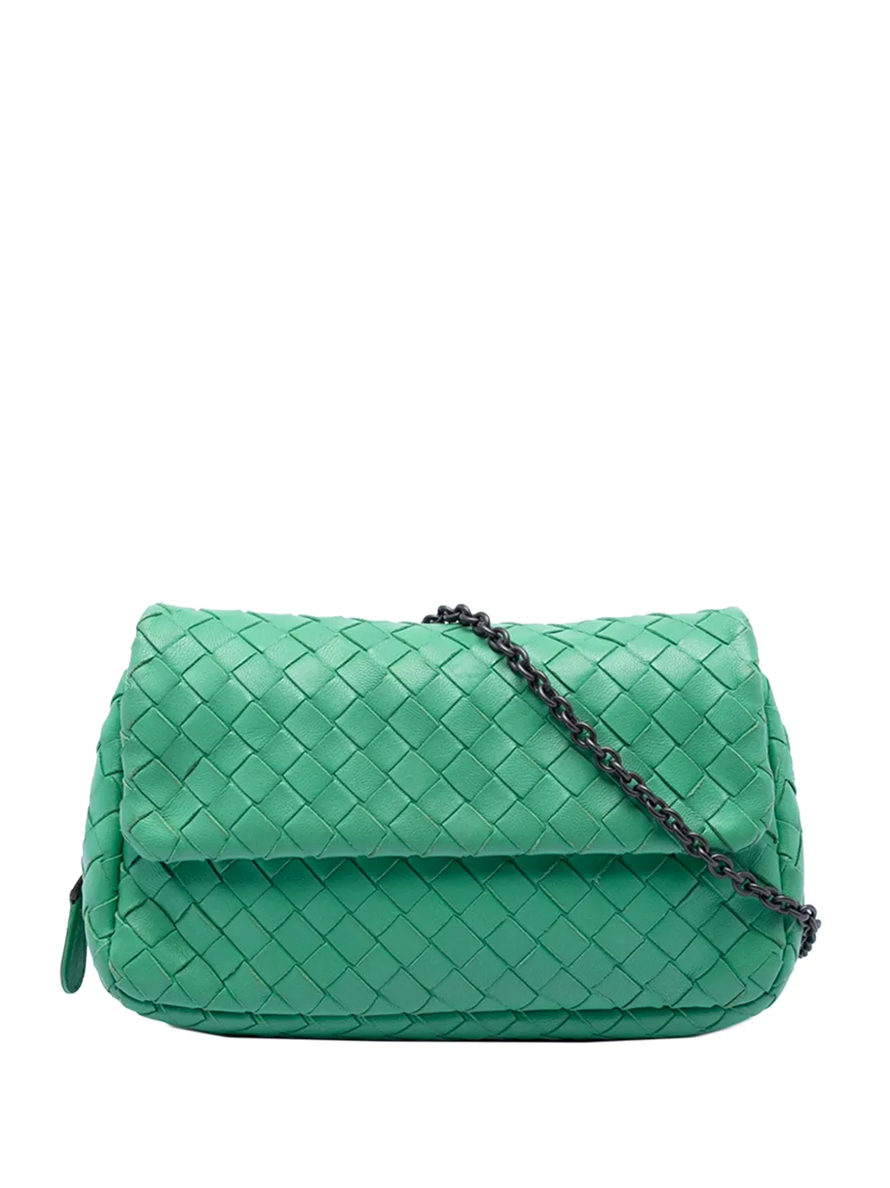 Bottega Veneta Pre-Owned 2012-2026 Mini Nappa Intrecciato Expandable Chain Flap crossbody bag - Verde
