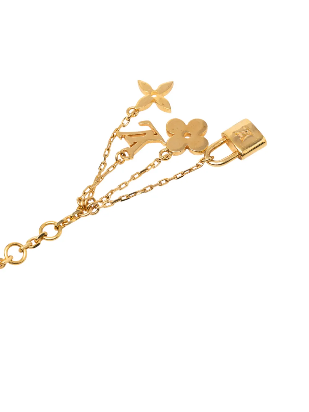  Louis Vuitton Pre-owned 2007-2011 Gold Plated Sautoir Bulles Inclusion Station Charm Necklace Costume Necklace 