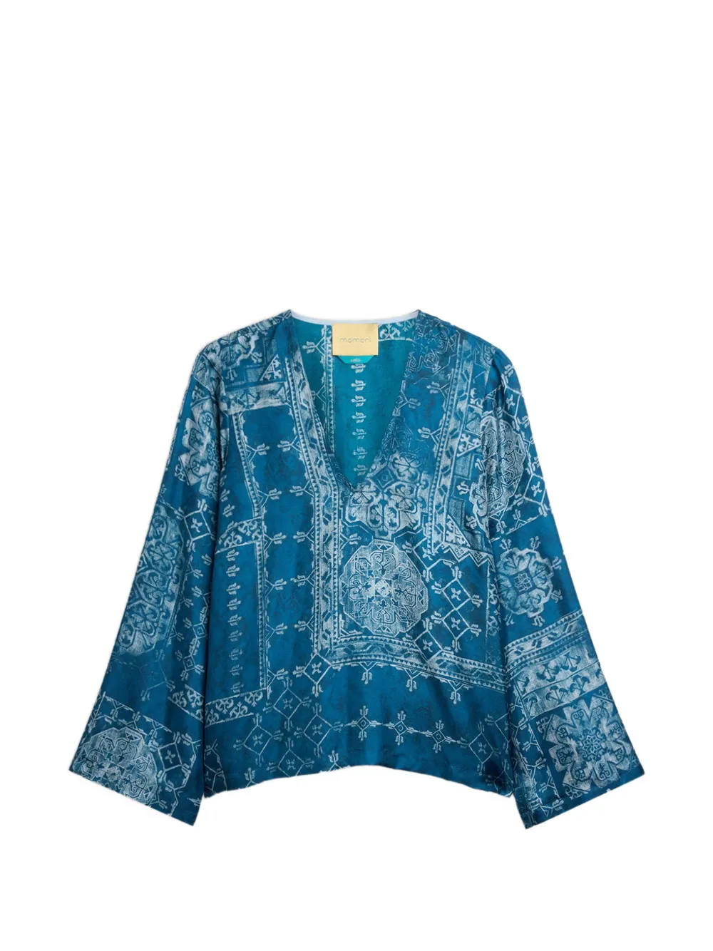 Momoni Joya long-sleeves V-neck blouse - Blu
