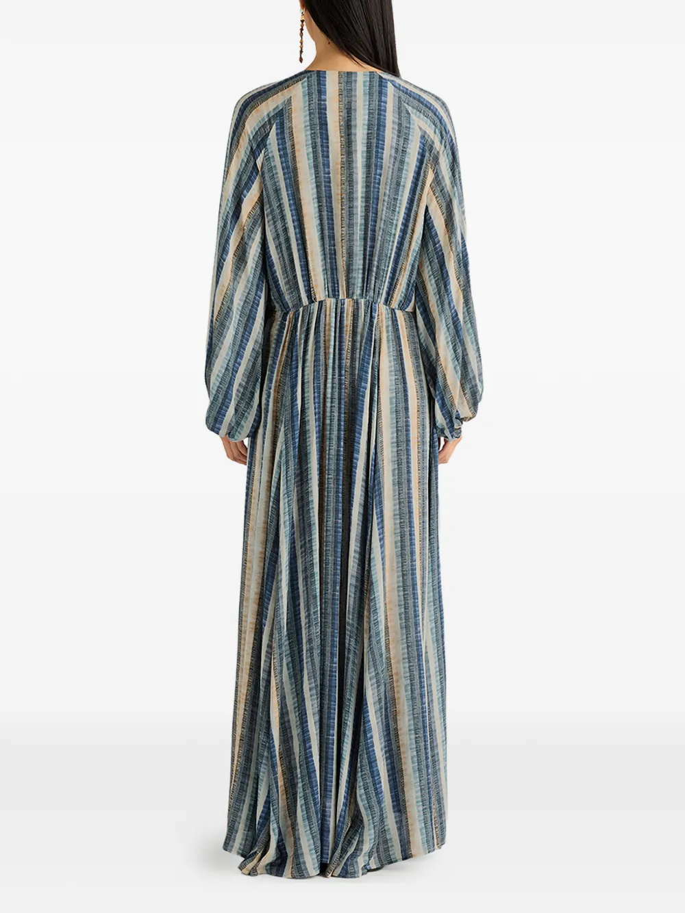 MOMONÌ Francisco maxi-jurk met V-hals Blauw