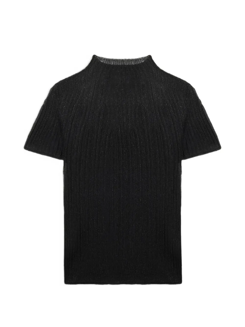 Momoni Mirada ribbed T-shirt - Schwarz