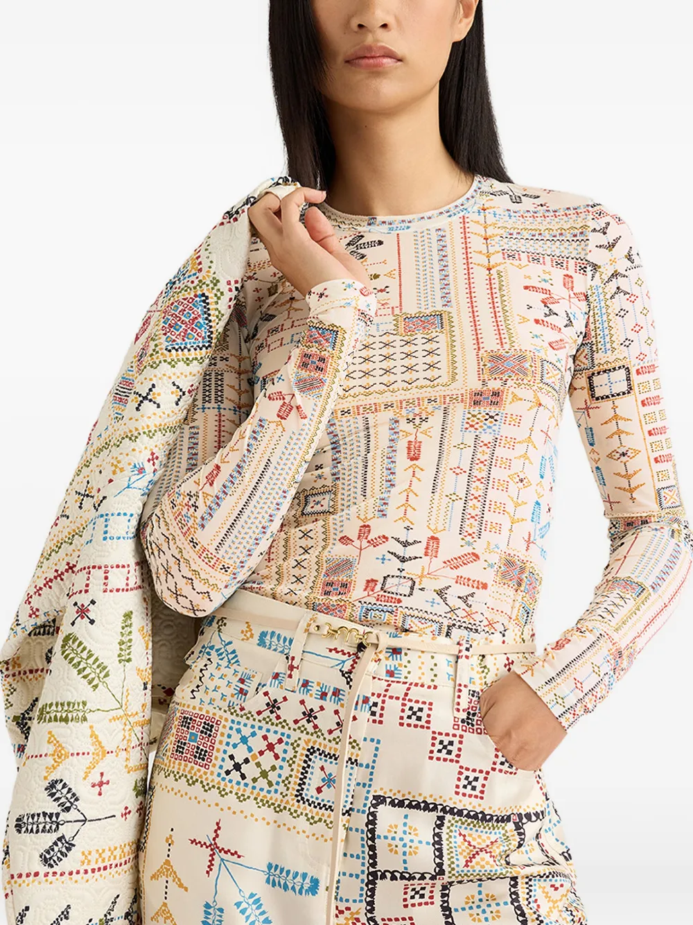  Momoni Waina Long-sleeves T-shirt - Neutrals 