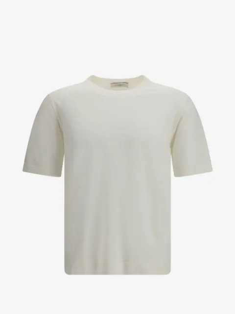 Piacenza Cashmere ribbad t-shirt med rundad hals