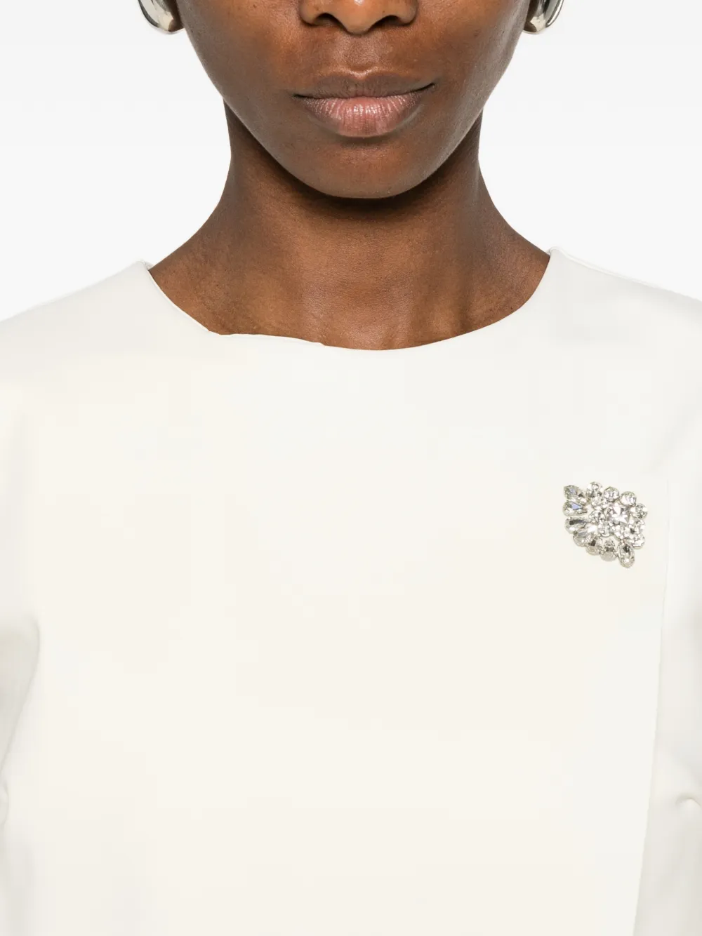 CHIARA BONI La Petite Robe Verfraaide mini-jurk Wit