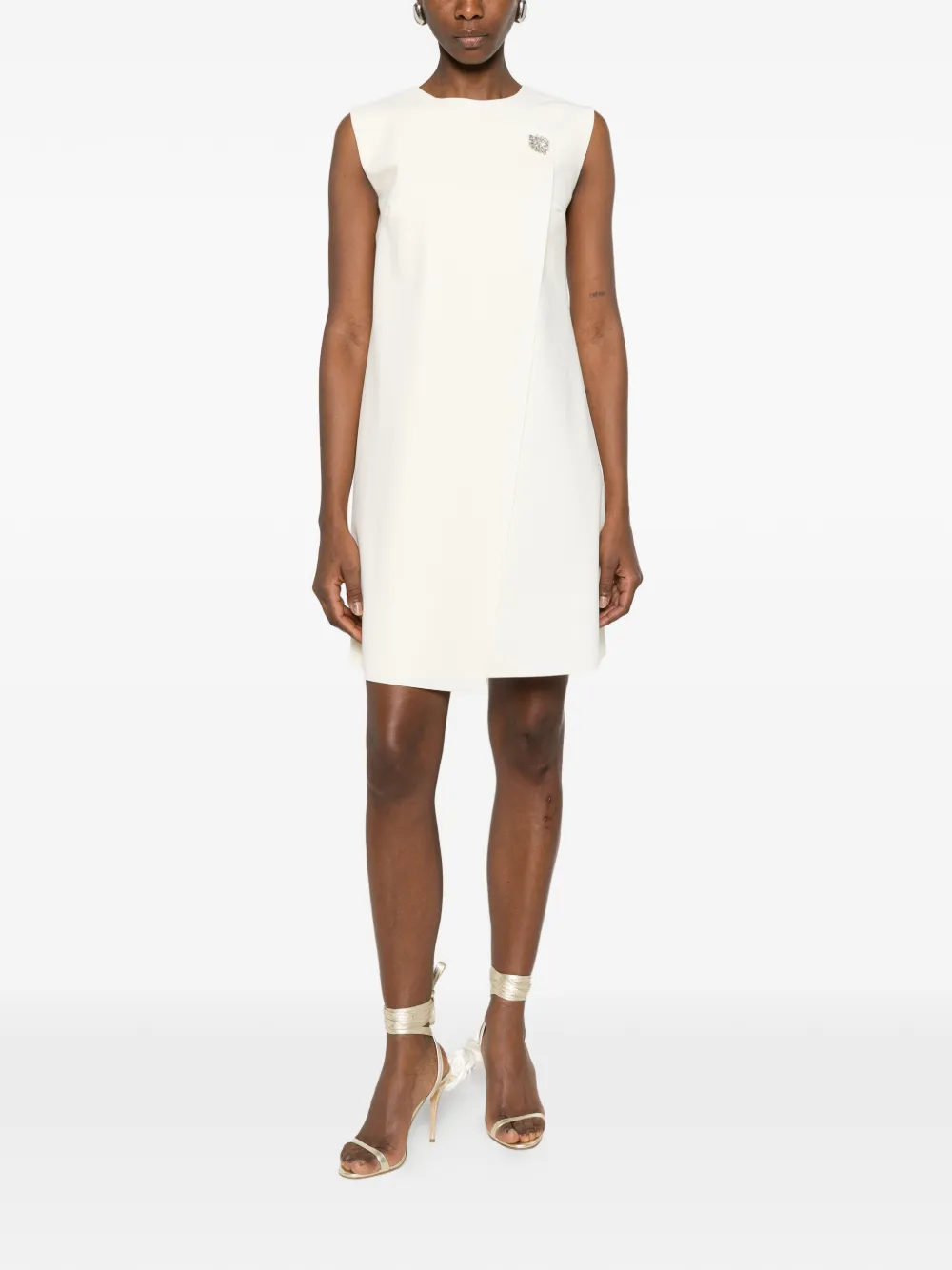 CHIARA BONI La Petite Robe Verfraaide mini-jurk Wit