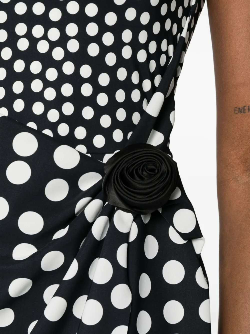 CHIARA BONI La Petite Robe Midi-jurk met stippen Zwart