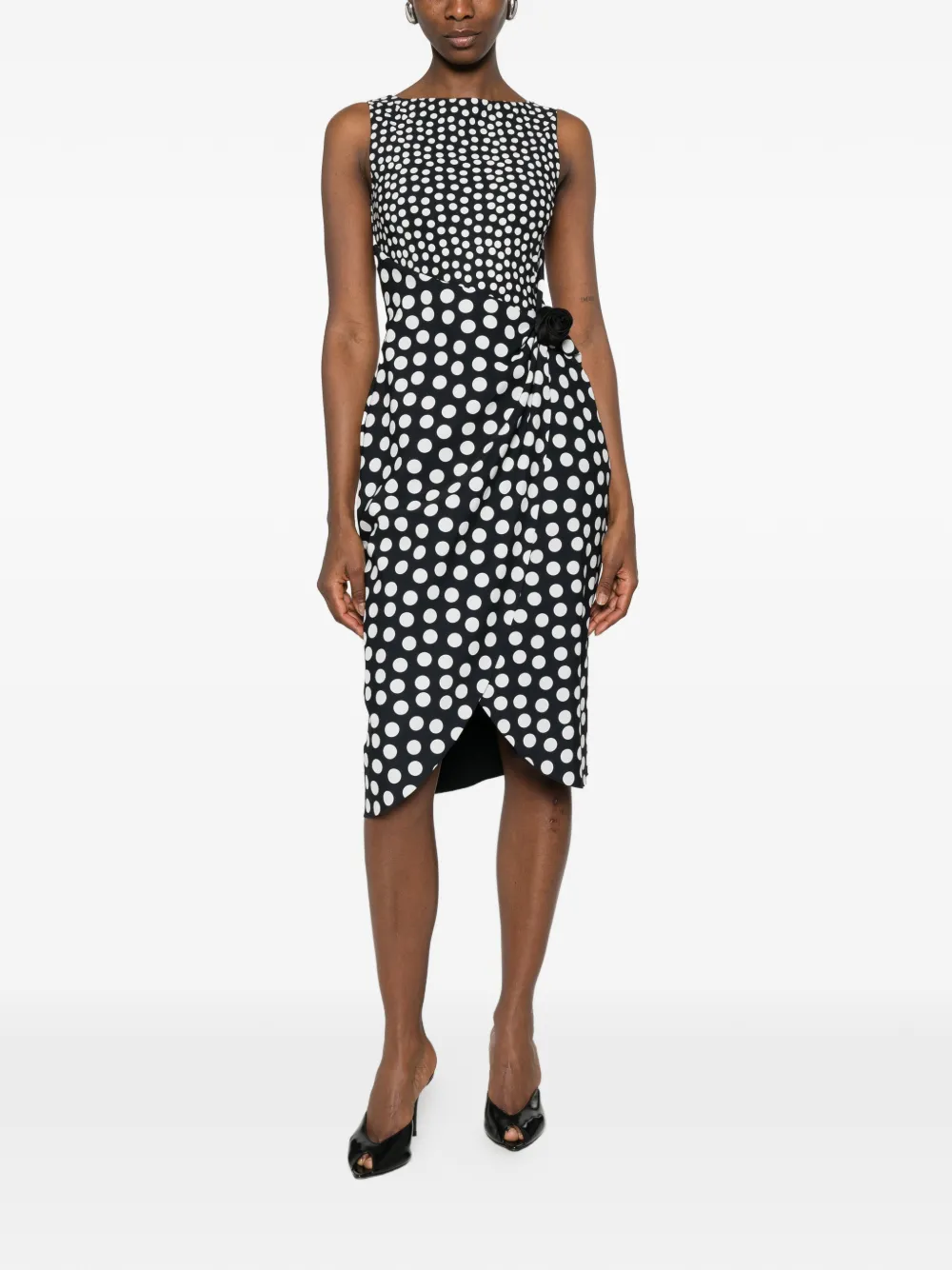 CHIARA BONI La Petite Robe Midi-jurk met stippen Zwart