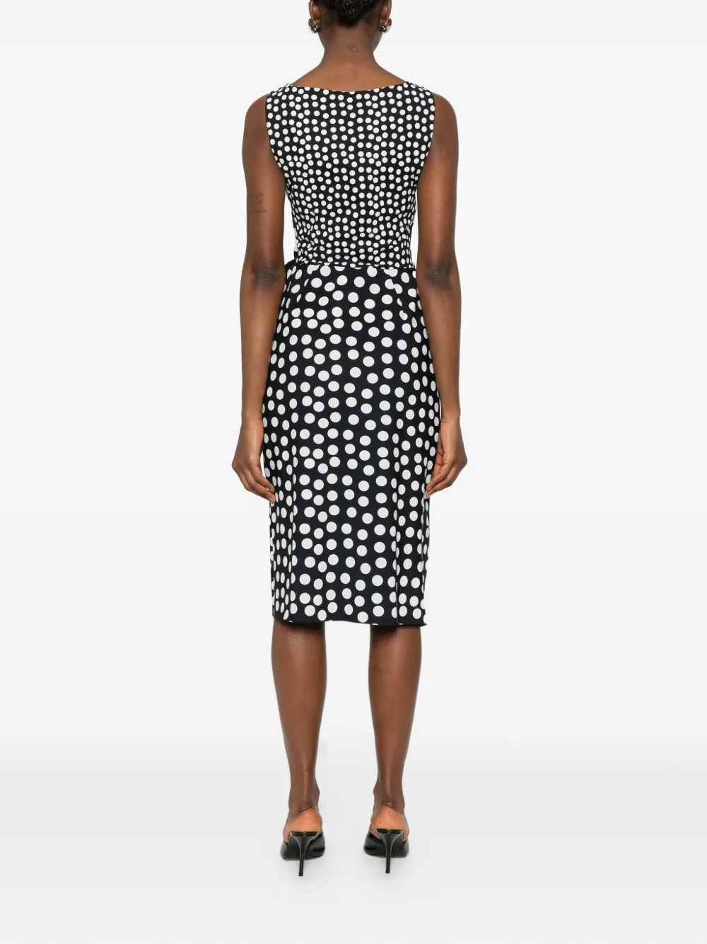 CHIARA BONI La Petite Robe Midi-jurk met stippen Zwart