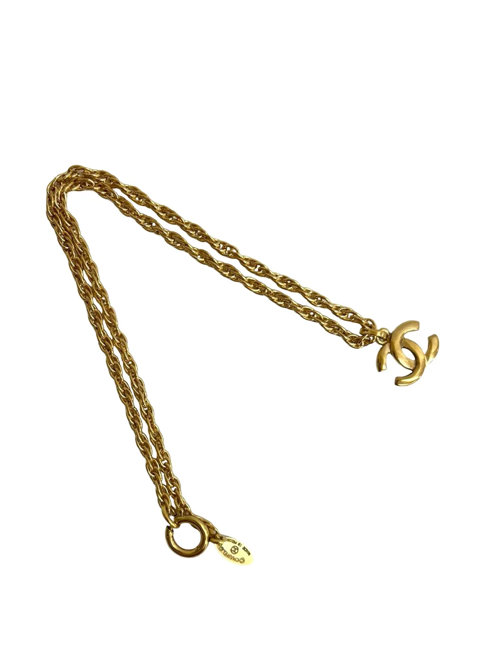 CHANEL Pre-Owned 1970-1980 CC Gold Plated Pendant Necklace costume necklace - Oro