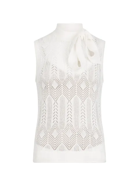 LIU JO openwork bow-collar knit top