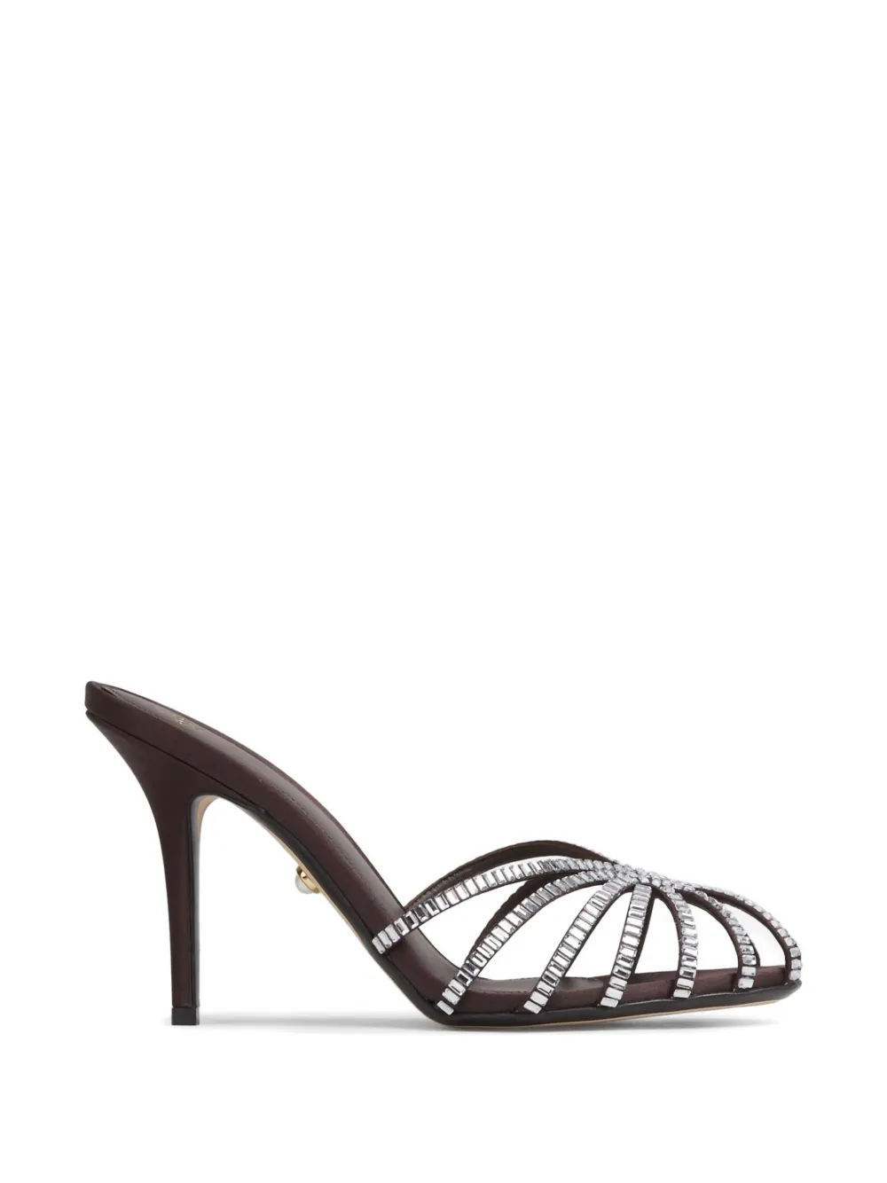 Alevì Emily crystal-embellished sandals - Marrone