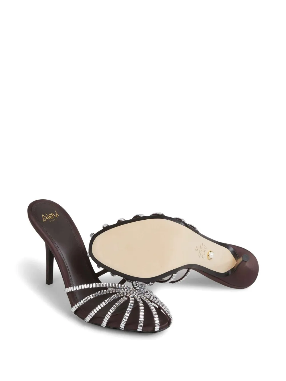 Alevì Emily sandalen verfraaid met kristallen Bruin