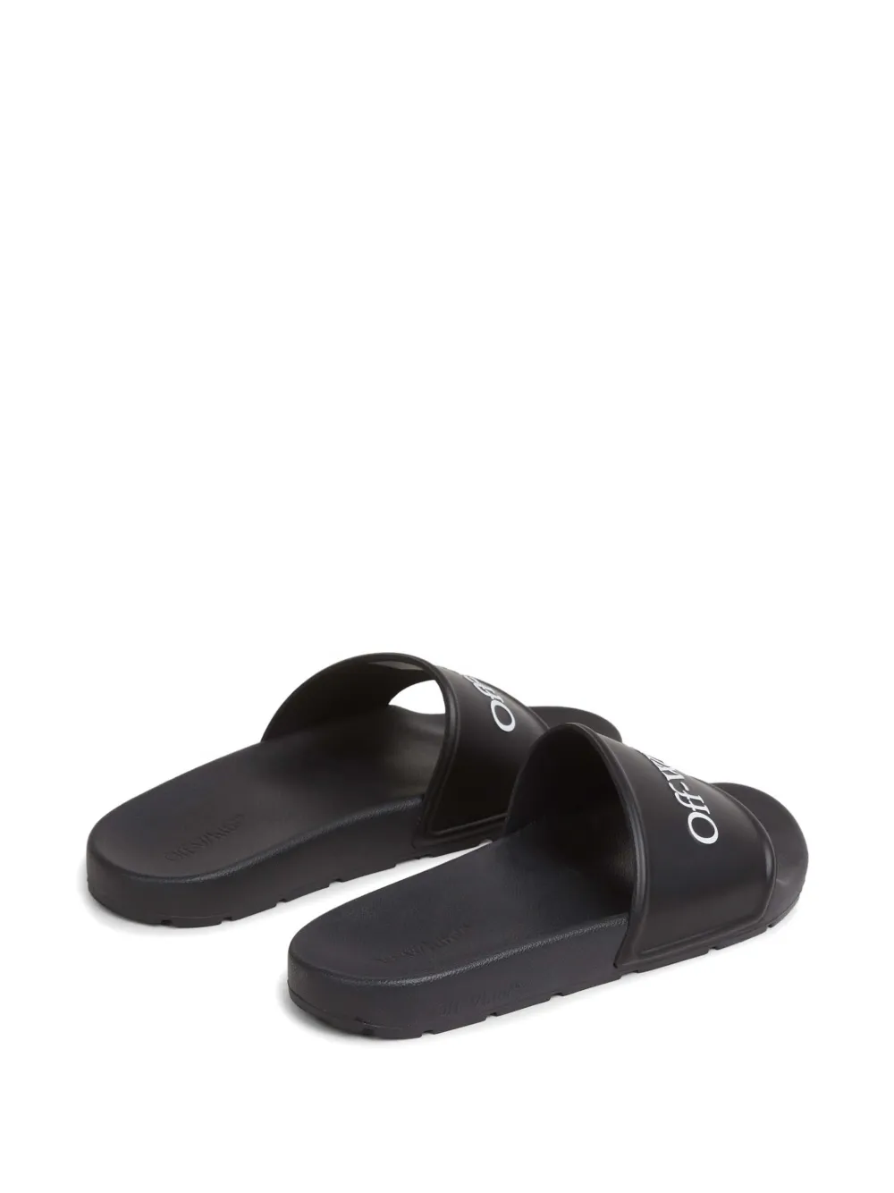 Off-White Bookish slippers met logo Zwart