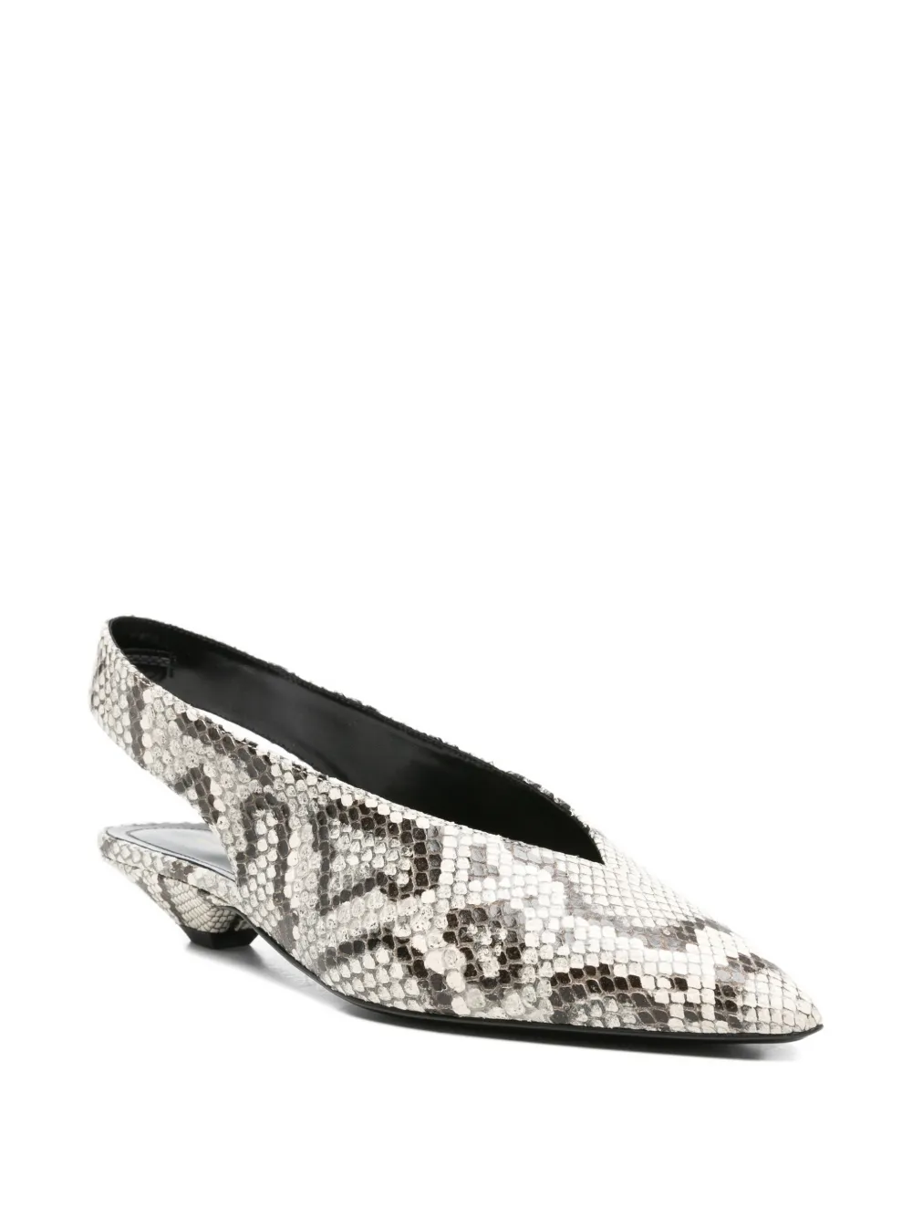 Sergio Rossi Beak slingback pointed pumps Grijs