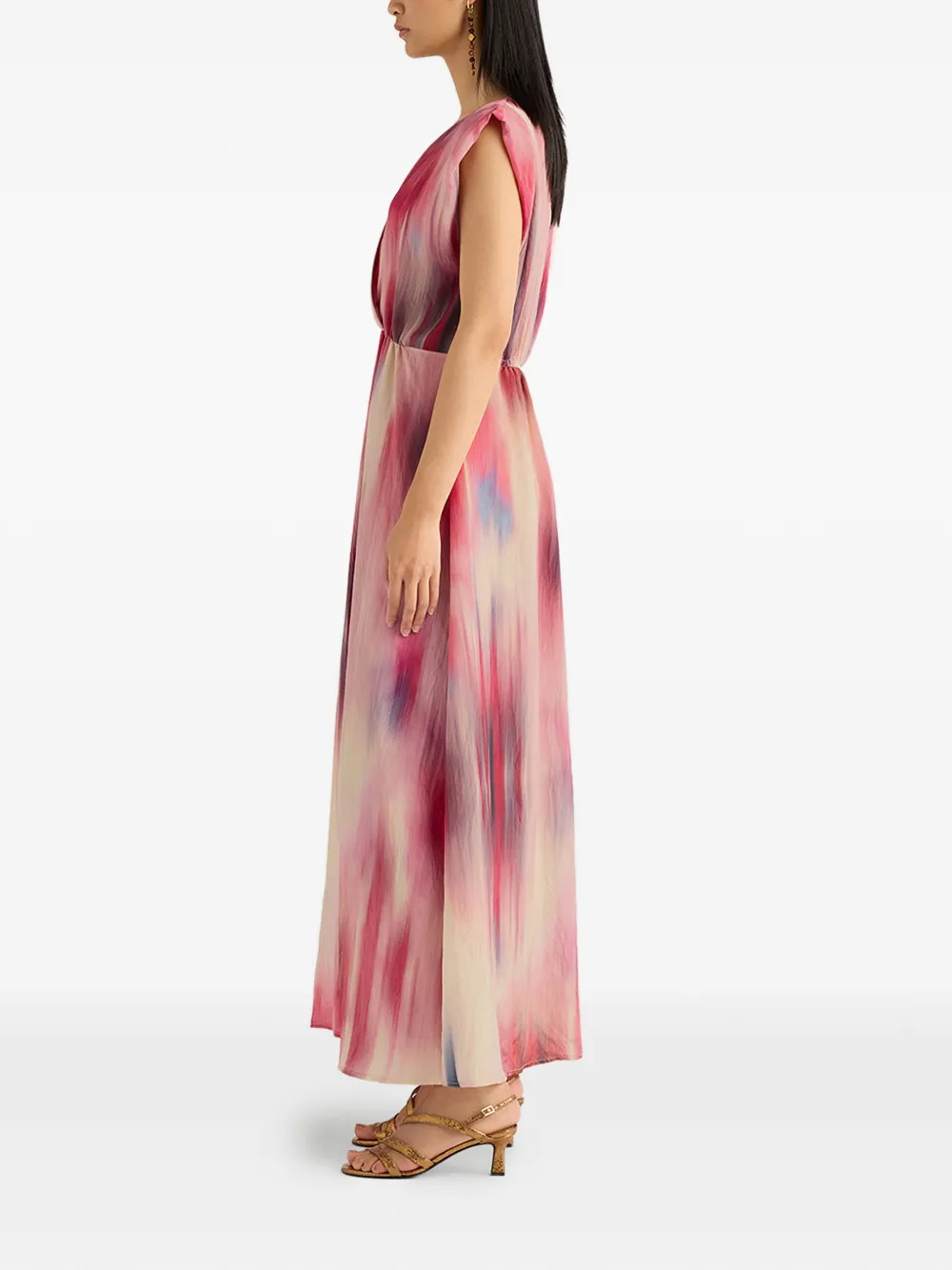Momoní Libelula V-neck Maxi Dress In Pink