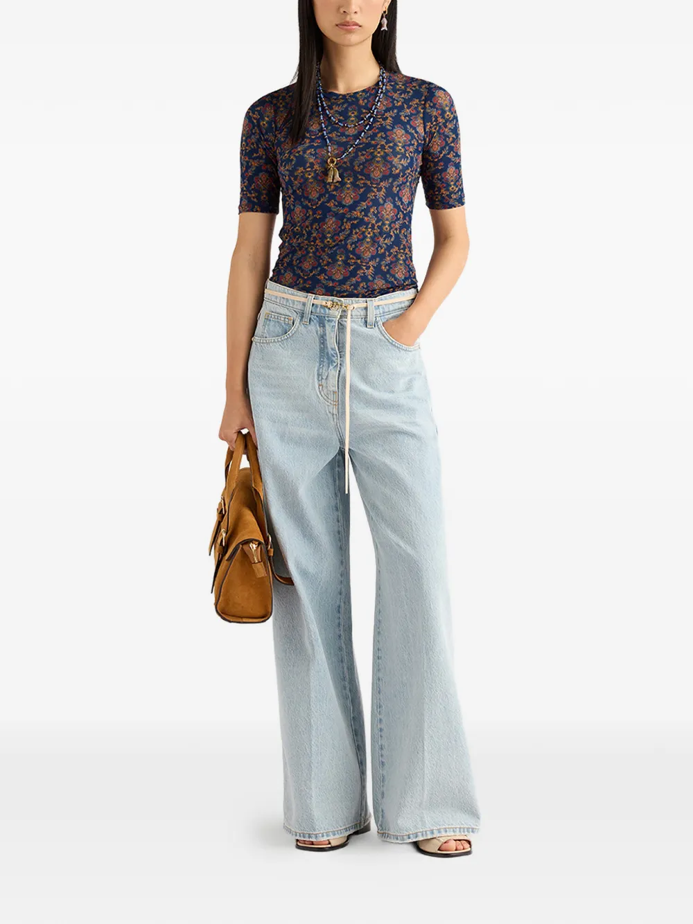 Momoní Mirage Crew-neck T-shirt In Blue