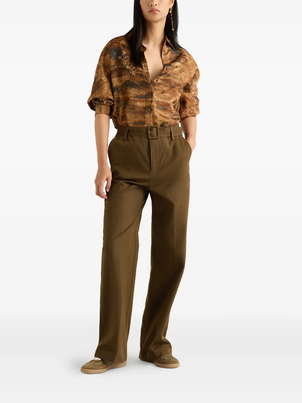 Momoni Novajo Belted Trousers - Brown 