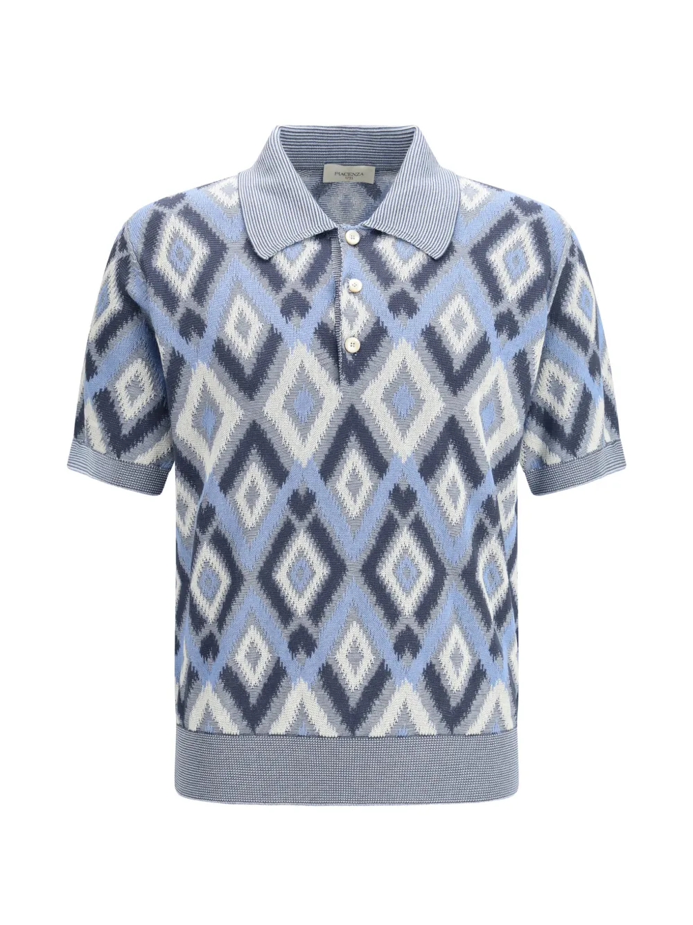 Piacenza Cashmere patterned short-sleeves polo shirt - Blu