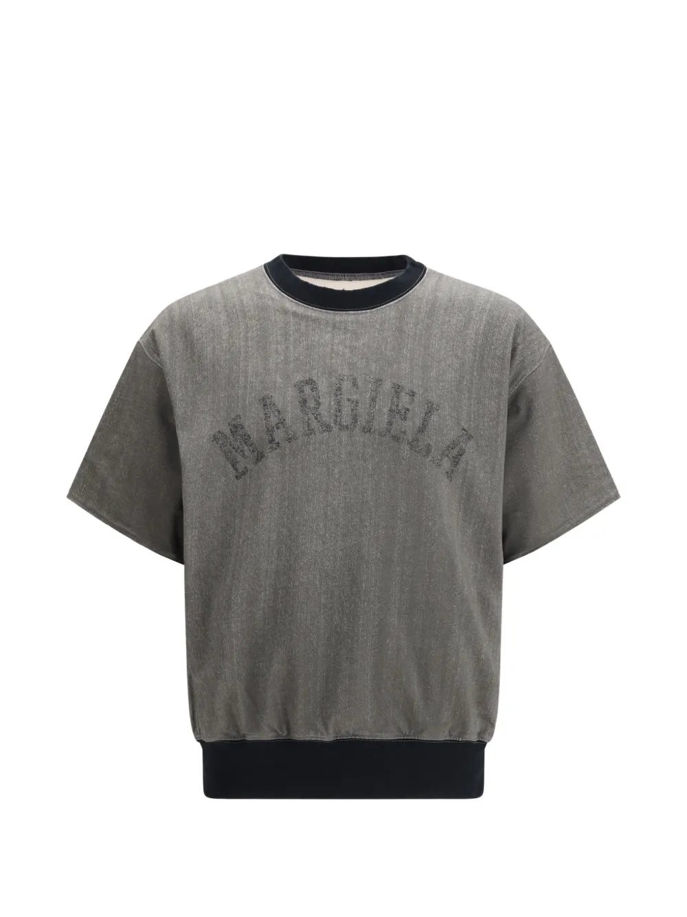 Maison Margiela Felpa a maniche corte con logo - Grigio