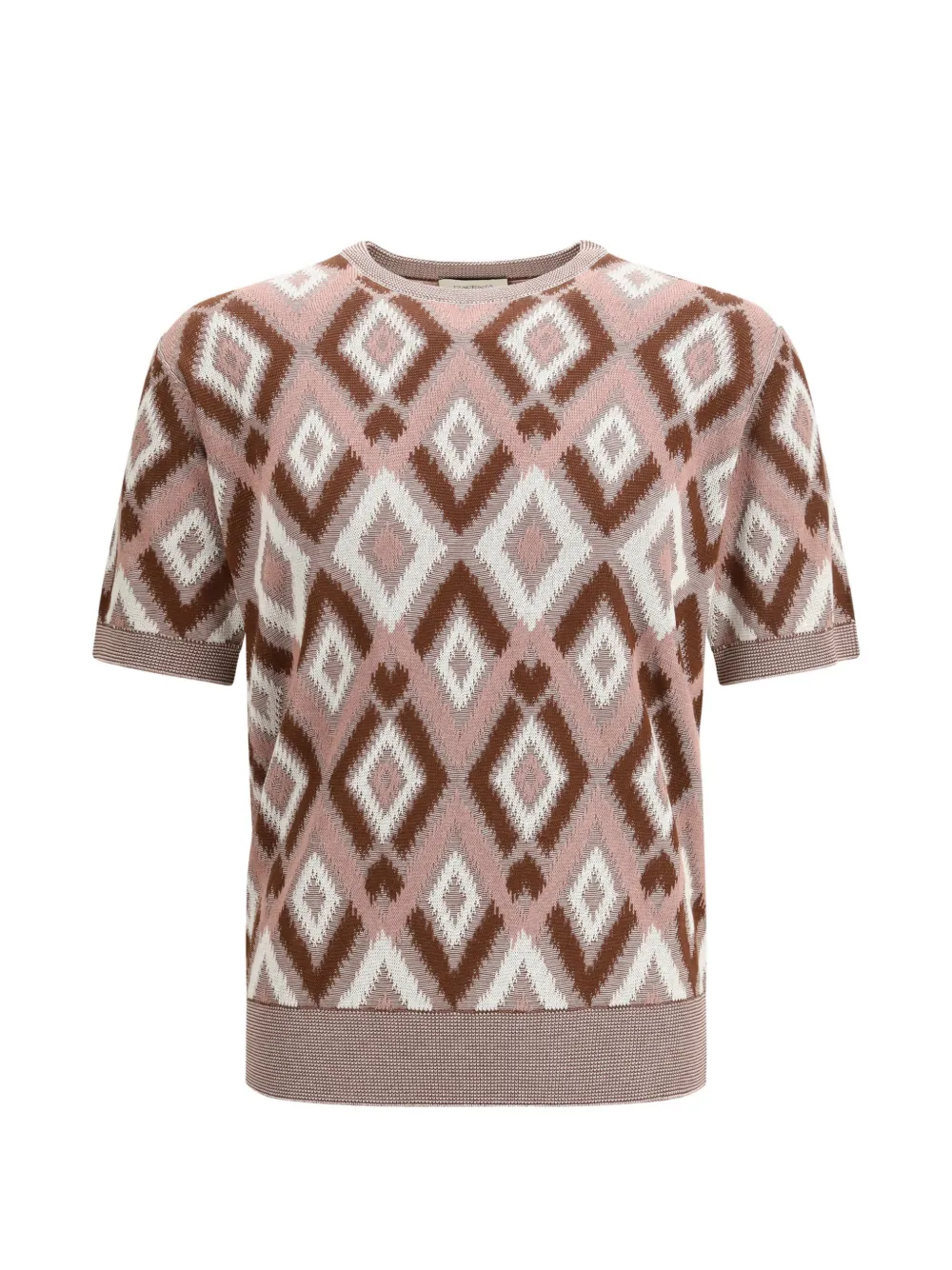 Piacenza Cashmere patterned short-sleeve sweater - Rosa