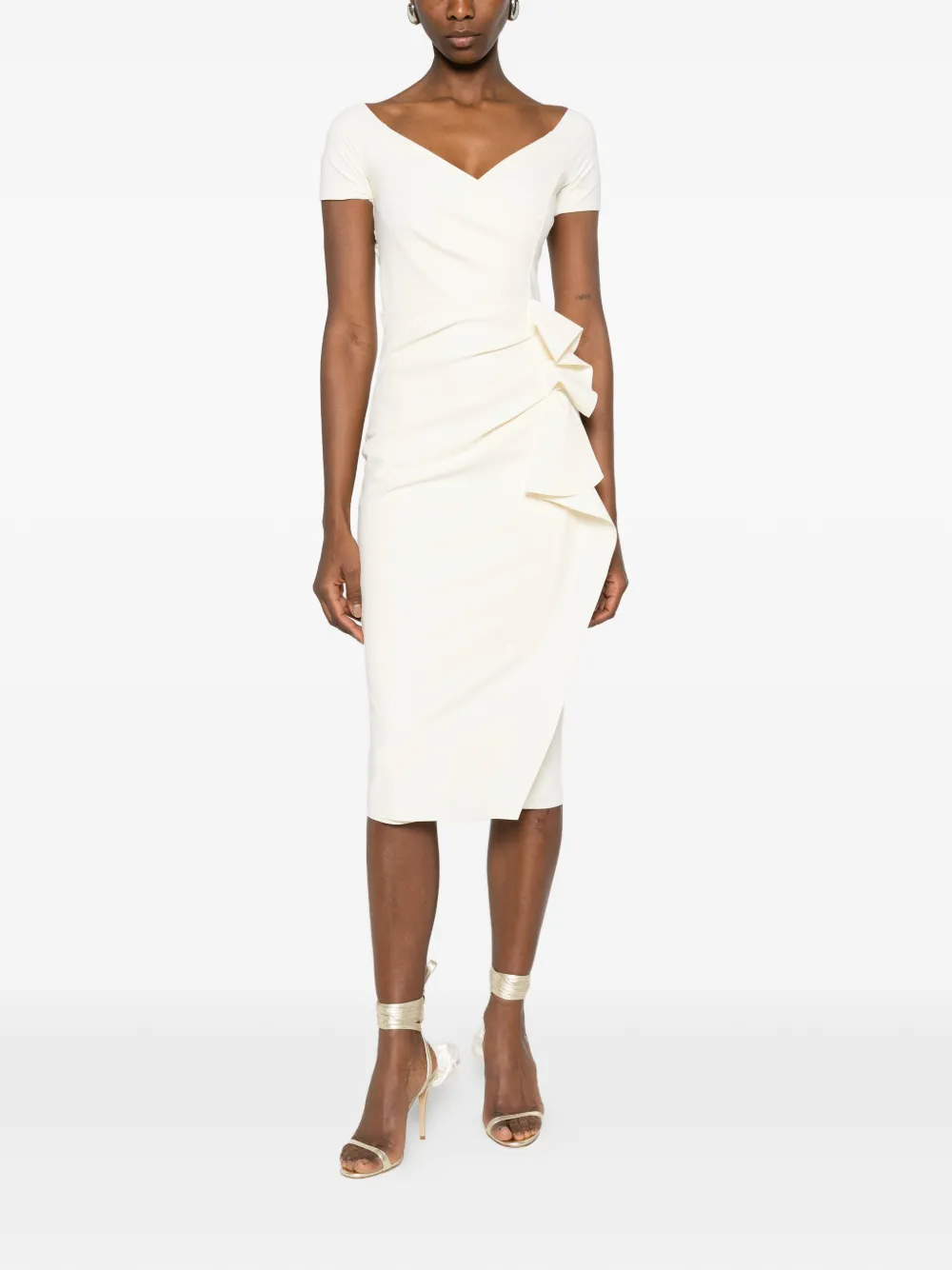ruffled midi dress