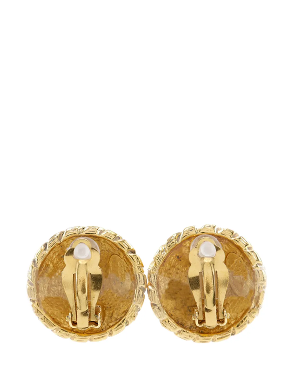 1970-1980 Cc Gold Plated Round Clip On Earrings Costume Earrings