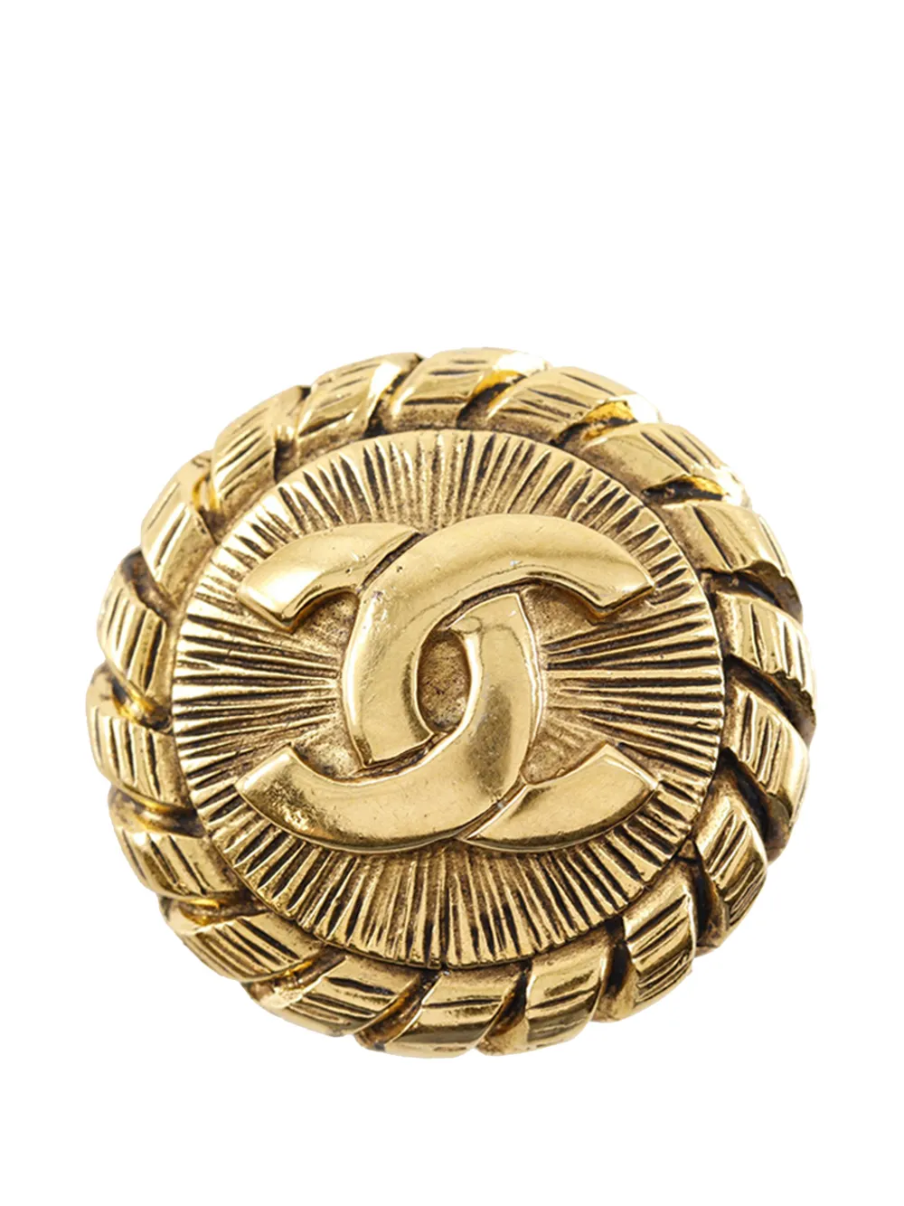 1970-1980 Cc Gold Plated Round Clip On Earrings Costume Earrings