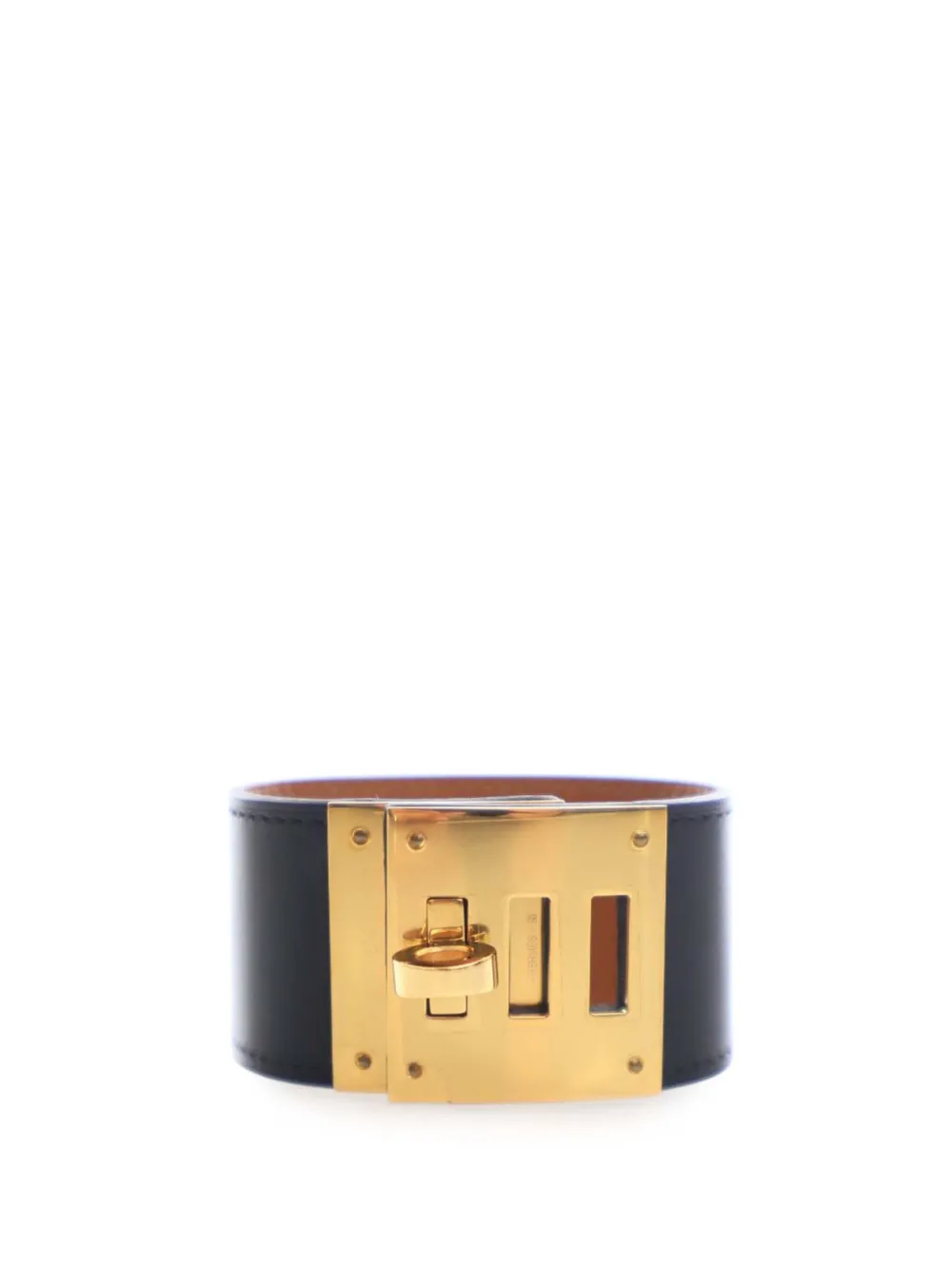 Hermès Pre-Owned 2013 Swift and Gold Plated Kelly Extreme Dog Bracelet costume bracelet - Nero