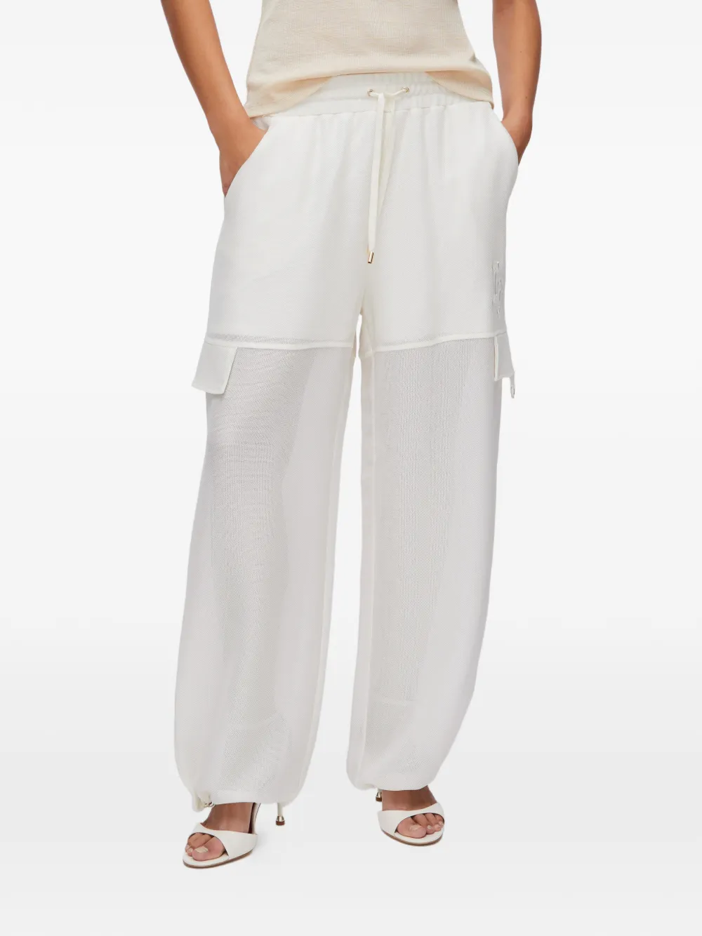 Mesh-Design Cargo Trousers