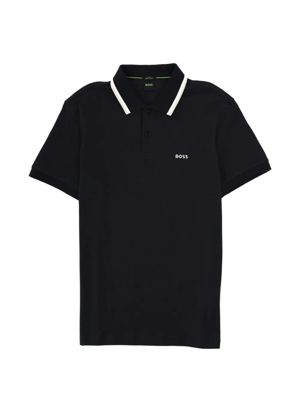 BOSS GREEN HUGO BOSS logo-print tipping-detail polo shirt - Blu