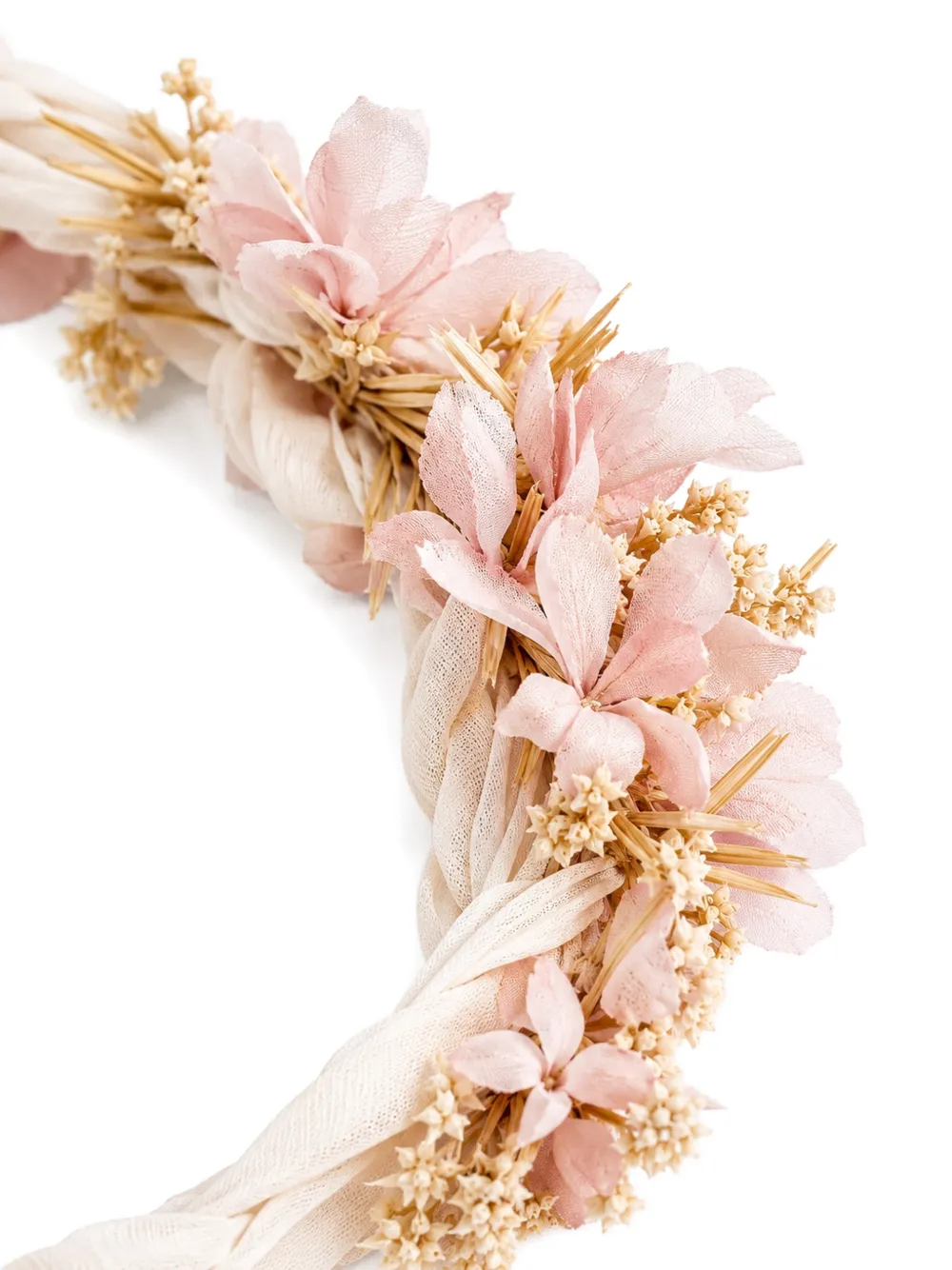 AMAYA Haarband verfraaid met bloemen en strik Roze