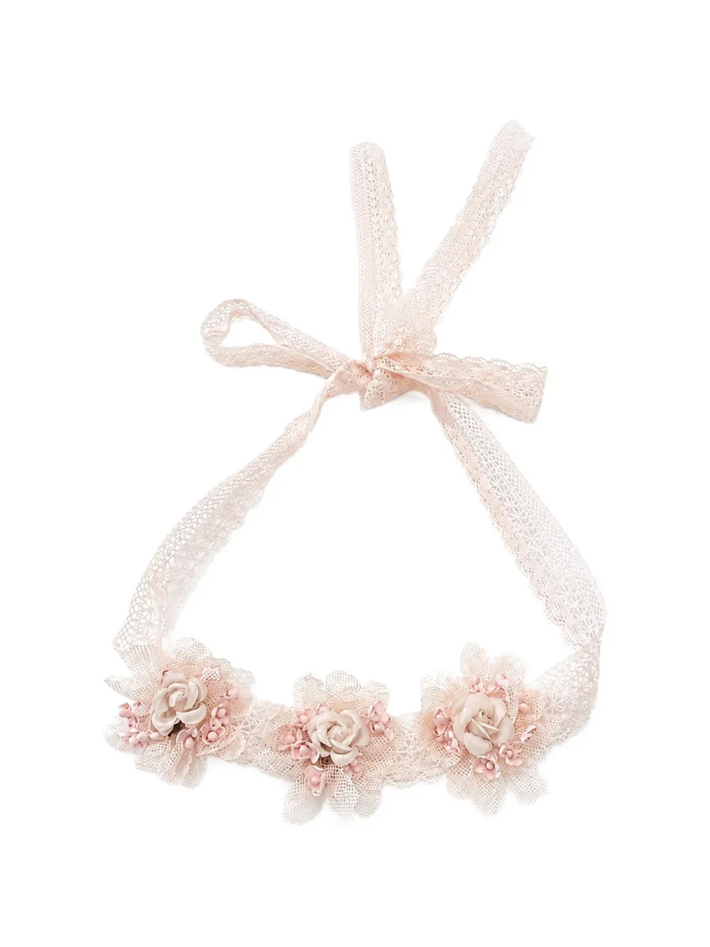 AMAYA flower-embellished lace belt - Rosa