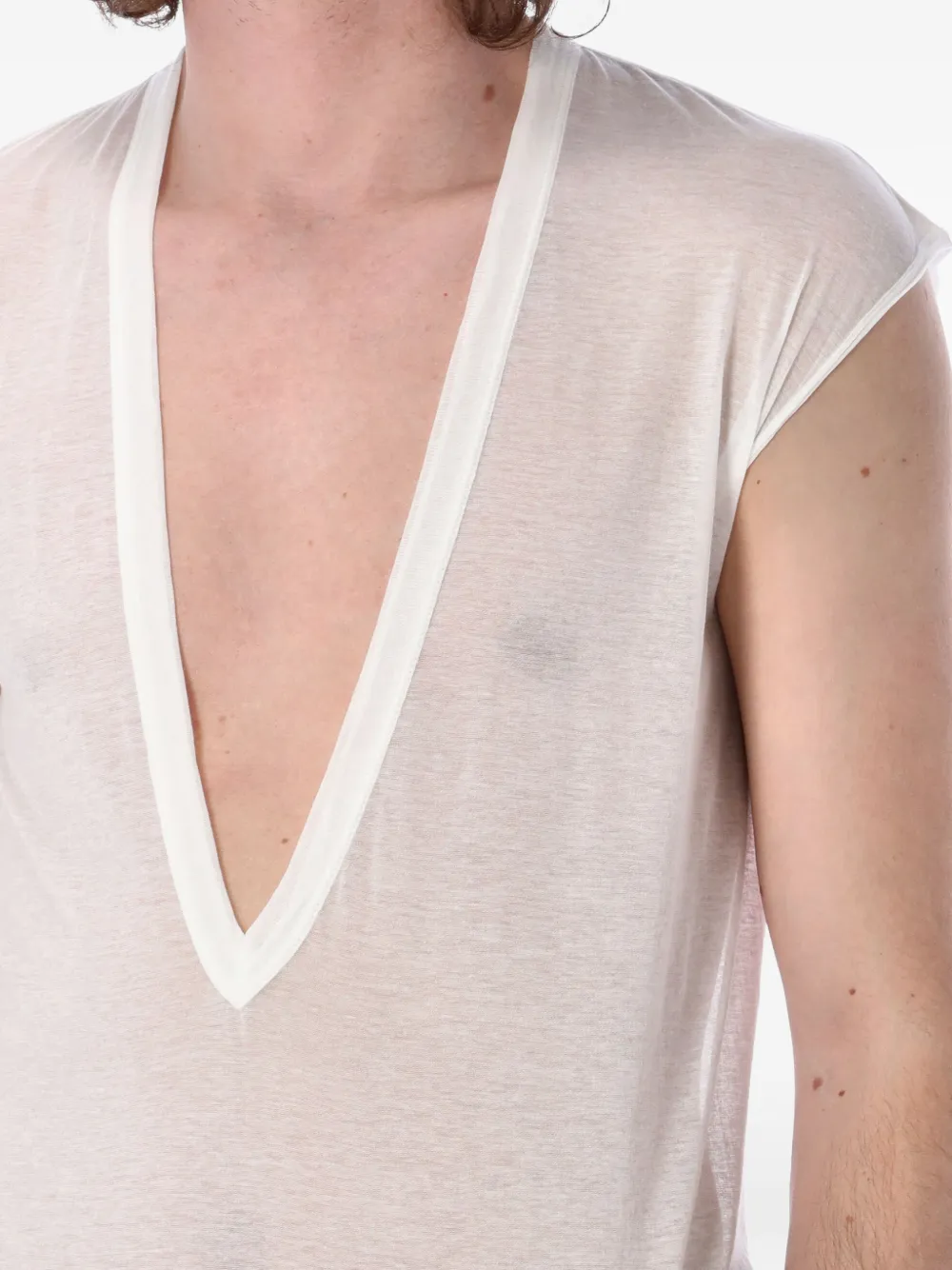 Rick Owens Mouwloos T-shirt met V-hals Wit