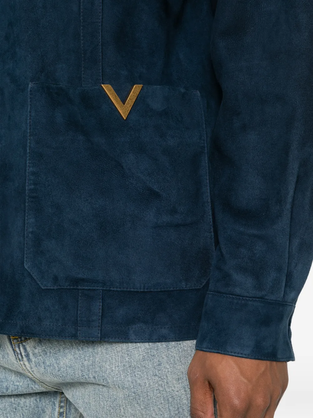 Valentino Garavani VLogo suède jack Blauw