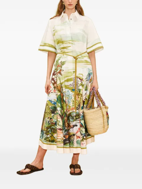ALEMAIS Jungle Boogie midi shirt dress
