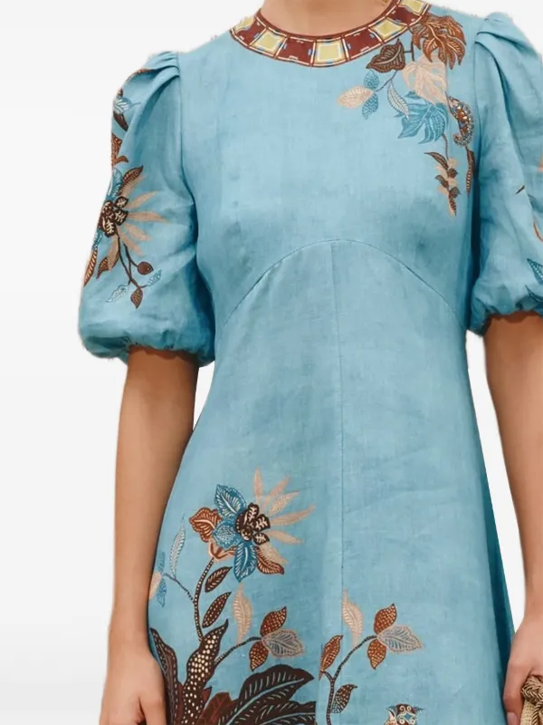 blue alemais dress Villa Romantica Midi Dress