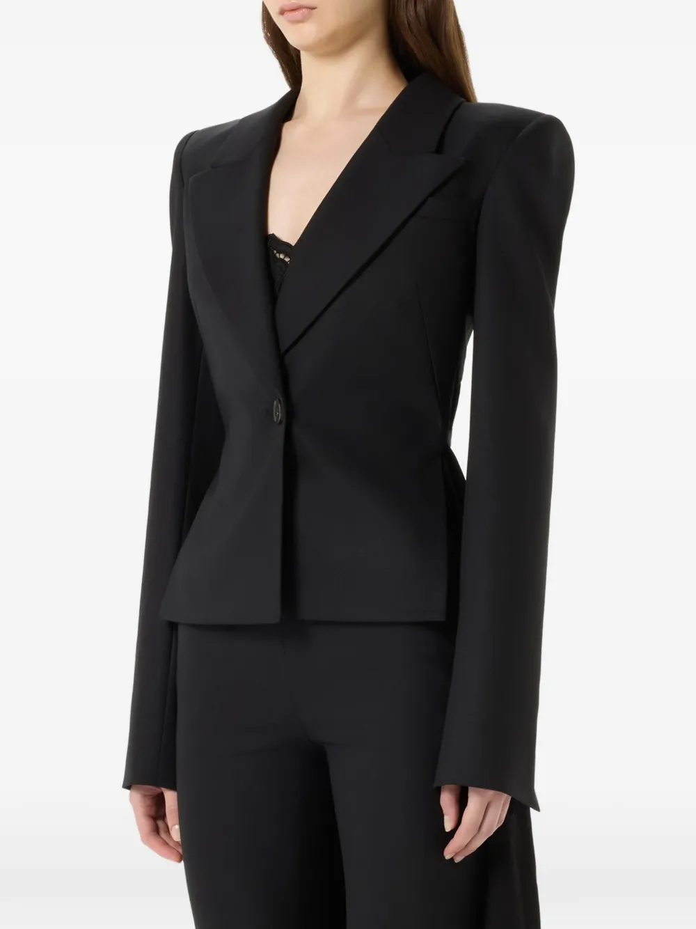 Blumarine Asymmetrische blazer met enkele rij knopen Zwart