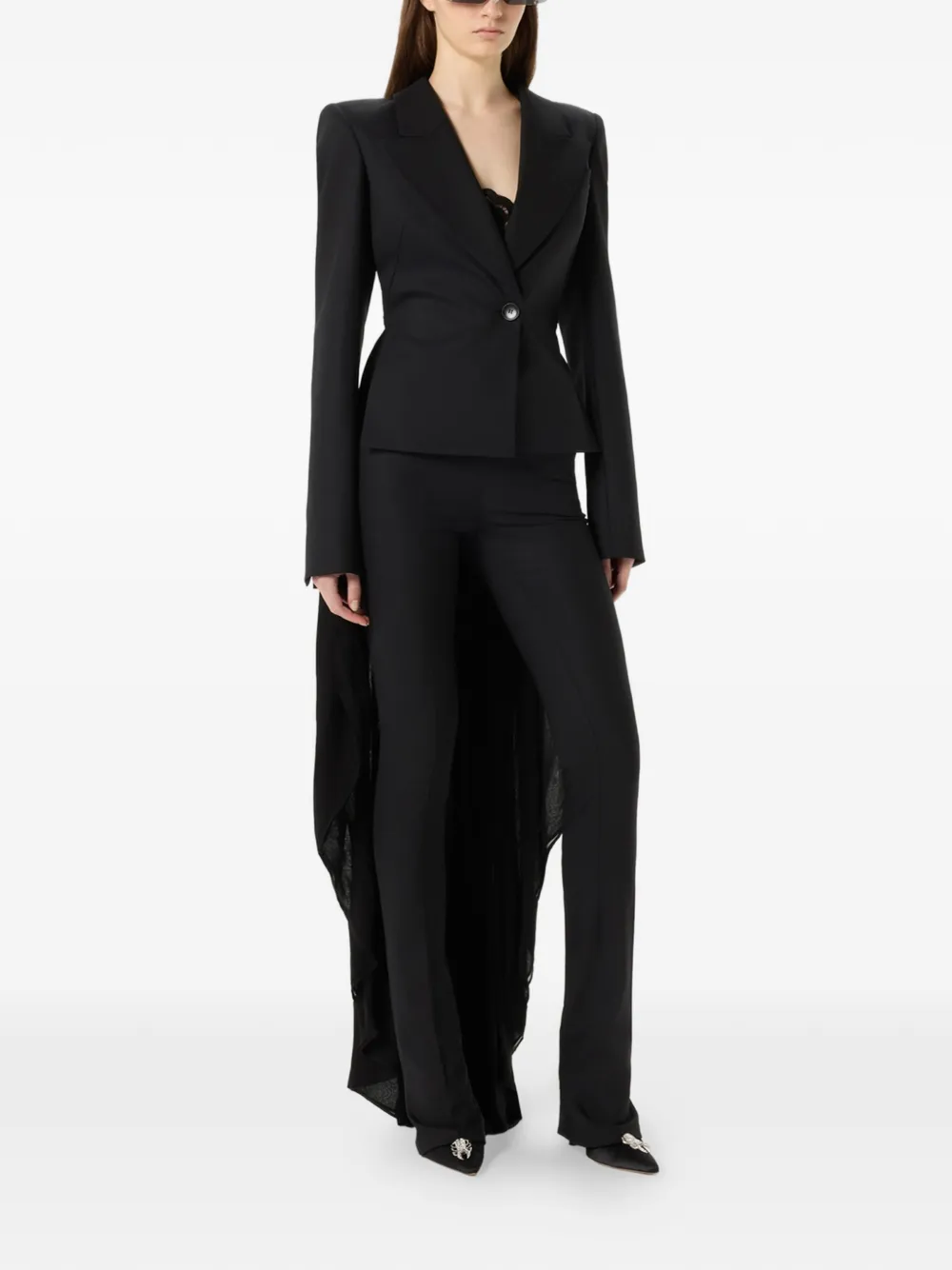 Blumarine Asymmetrische blazer met enkele rij knopen Zwart