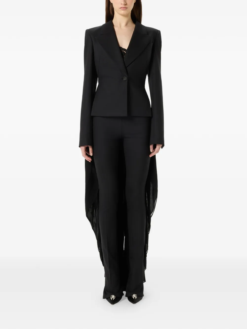 Blumarine Asymmetrische blazer met enkele rij knopen Zwart