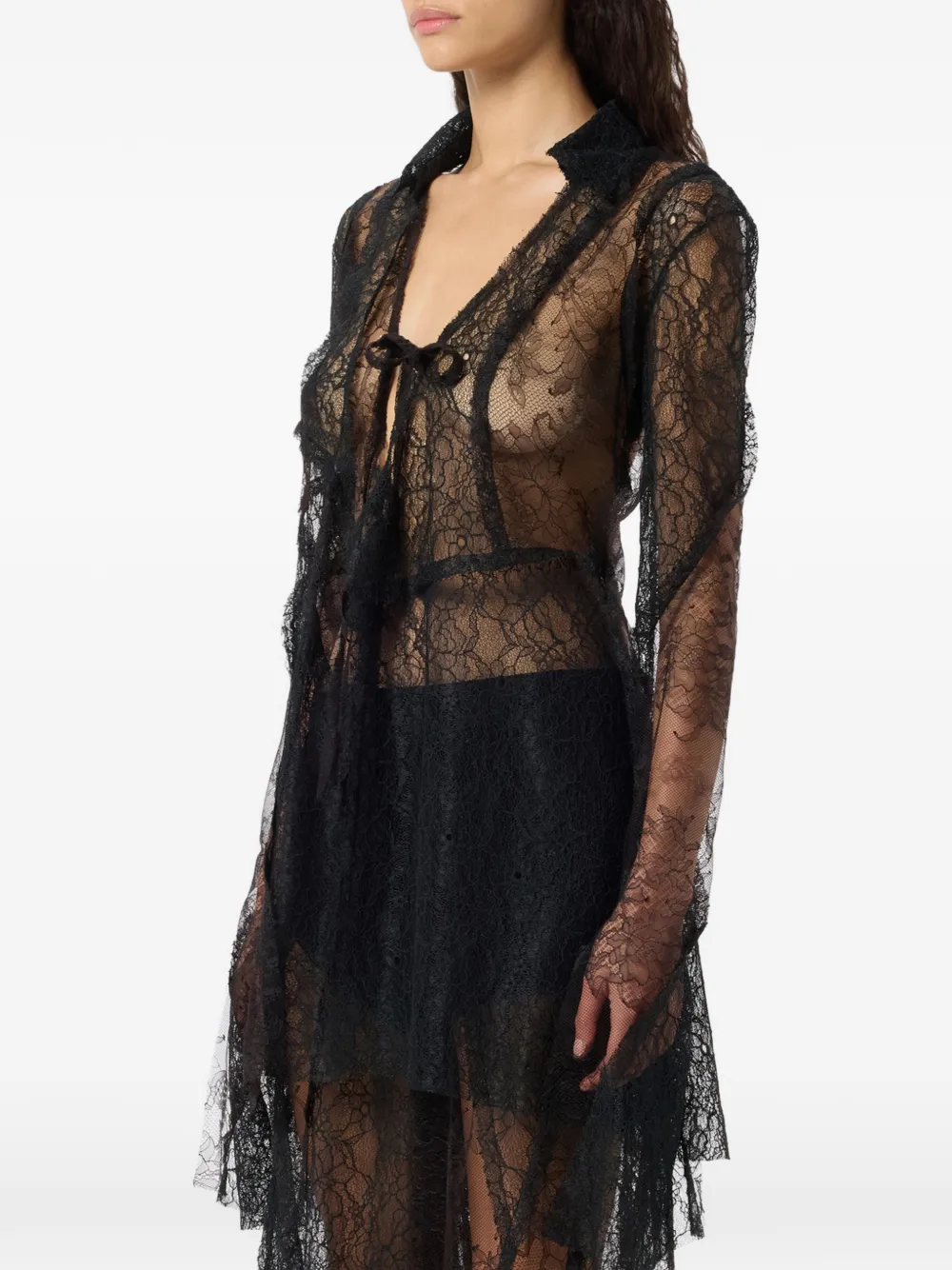 Blumarine Blouse met kanten patch Zwart