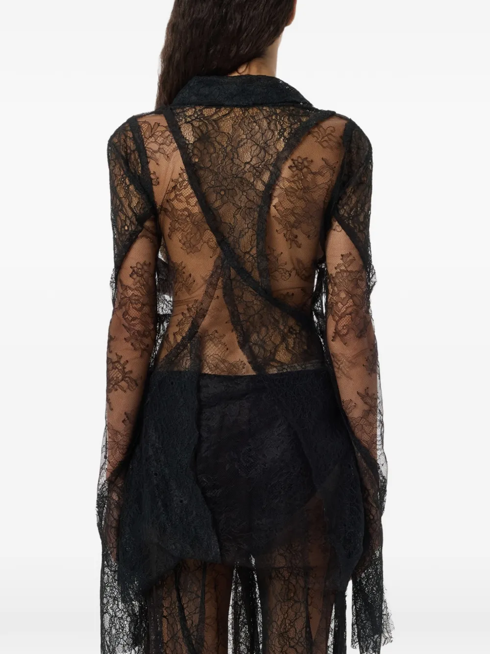 Blumarine Blouse met kanten patch Zwart